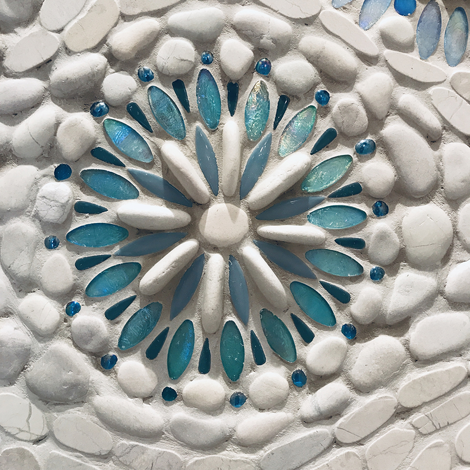 Pebble Glass Tile Mosaic Shower Modern Mosaic Arts